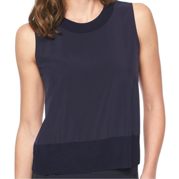 Black Athleta Zephyr Tank Top Women’s Medium Silky Shell Featherweight Stretch - Picture 1 of 9